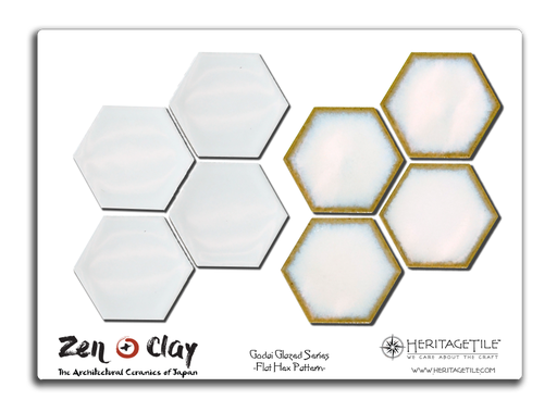 Sample Card - Godai Glazed Flat Hex (Gloss White and Pearl)