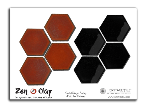 Sample Card - Godai Glazed Flat Hex (Plum Red and Gloss Black)